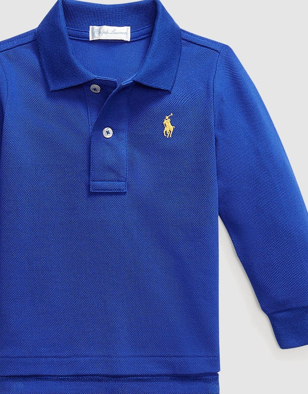 Polo Ralph Lauren - Cotton Mesh Long-Sleeve Polo - ICONIC EXCLUSIVE - Babies