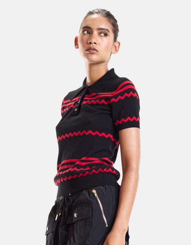 Cynthia Rowley - Ziggy Cropped Knit Polo