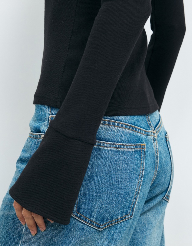 AERE - Indie LS Rib Polo Top