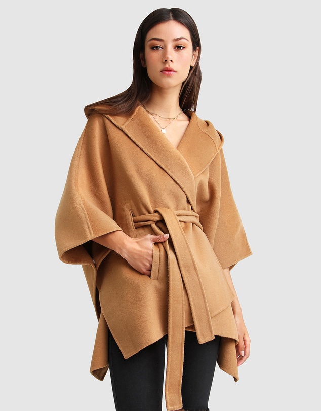 Belle & Bloom - Jackson Landing Wool Blend Cape Coat
