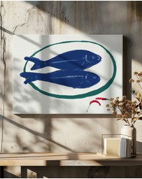 Olive et Oriel - Blue Fish And Spice by Little Dean Art Print