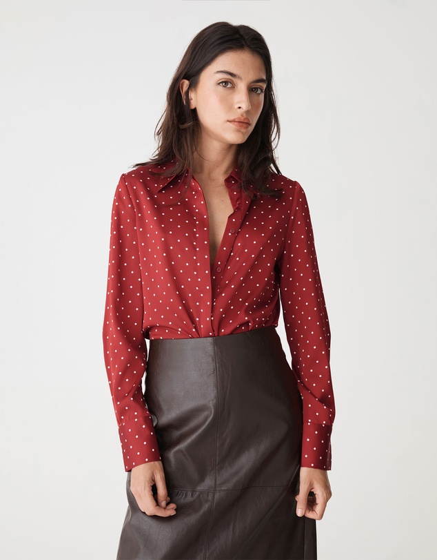 Forcast - Courtney Satin Spot Shirt