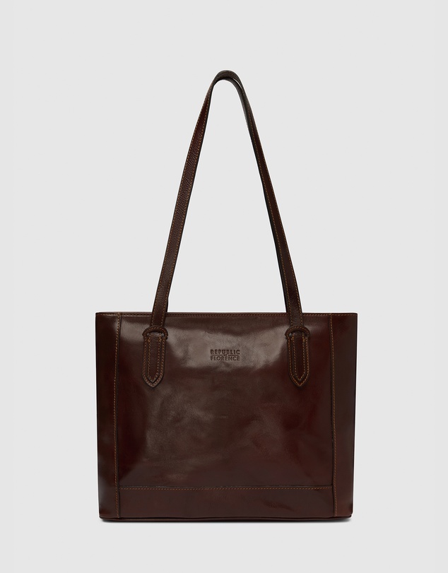 Florence - The Amelia Brown Leather Tote Work Bag