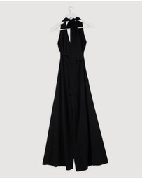 Revibe - Repaired Shona Joy Iliad Halter Neck Open Back Jumpsuit - AU 8