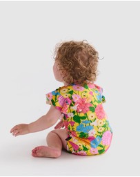 Kip&Co - Follow The Sun Yellow Organic SS Frill Romper - Babies