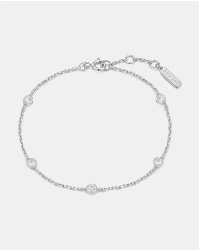 Ania Haie - Ania Haie Silver Classic Bezel-Set Station Bracelet