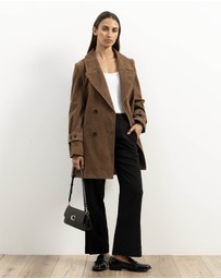 Atmos&Here - Lila Faux Suede Trench Coat