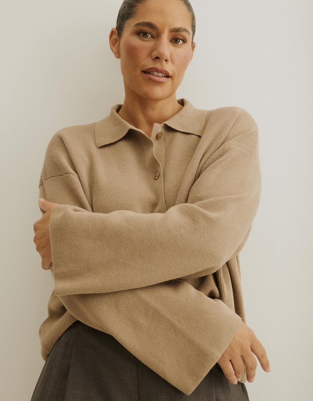 Atmos&Here Curvy - Jay Relaxed Rib Cardigan