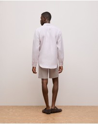 Trenery - Regular Fit Linen End On End Shirt in Orchid