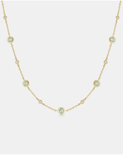 Ania Haie - Gold Mint Green Station Necklace