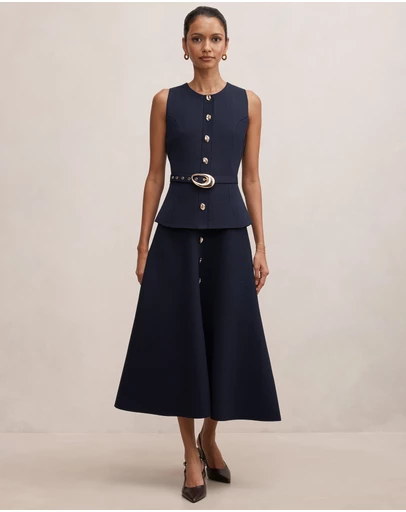 Forever New Petite - Amelia Petite Layered A-Line Midi Dress