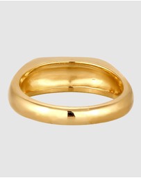 Kuzzoi - ICONIC EXCLUSIVE - Enamel Signet Ring in Gold-Plated 925 Sterling Silver