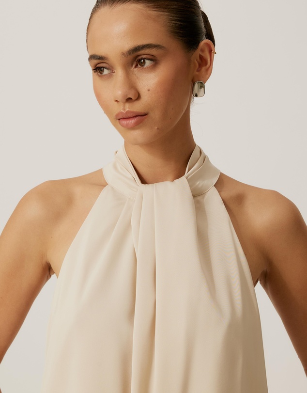 Tussah - Ruby Satin Halter Top