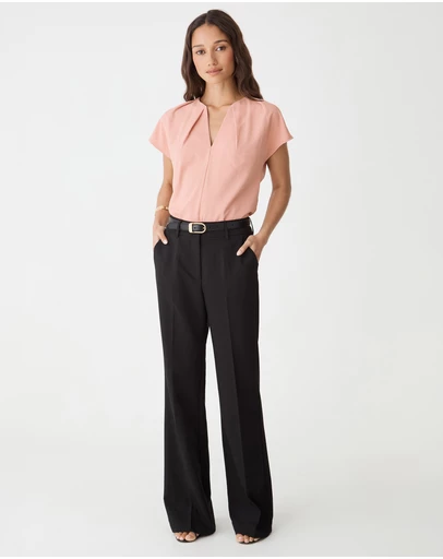 Forcast - Jane Pleated Neck Top