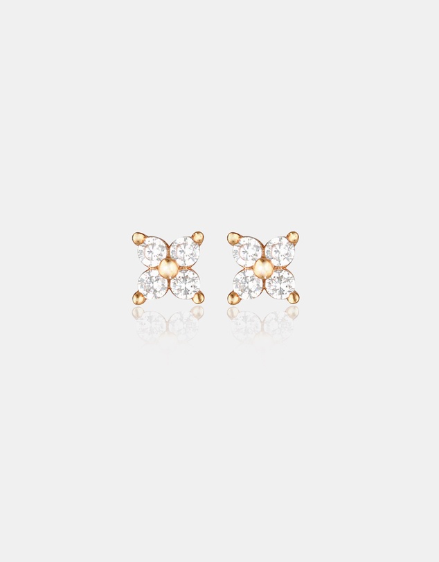 The Silver Collective - Iris Stud Earrings Rose Gold