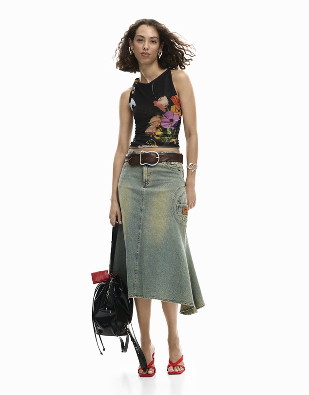 Desigual - Tulle floral T-shirt