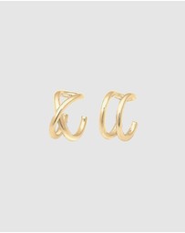 Elli Jewelry - Earrings Ear Cuff Geo Basic Minimalist 925 Sterling Silver Gold Plated