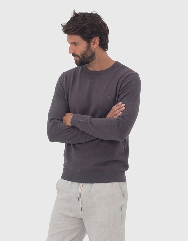 Coast Clothing - Crew Neck Cotton Jumper - Charcoal