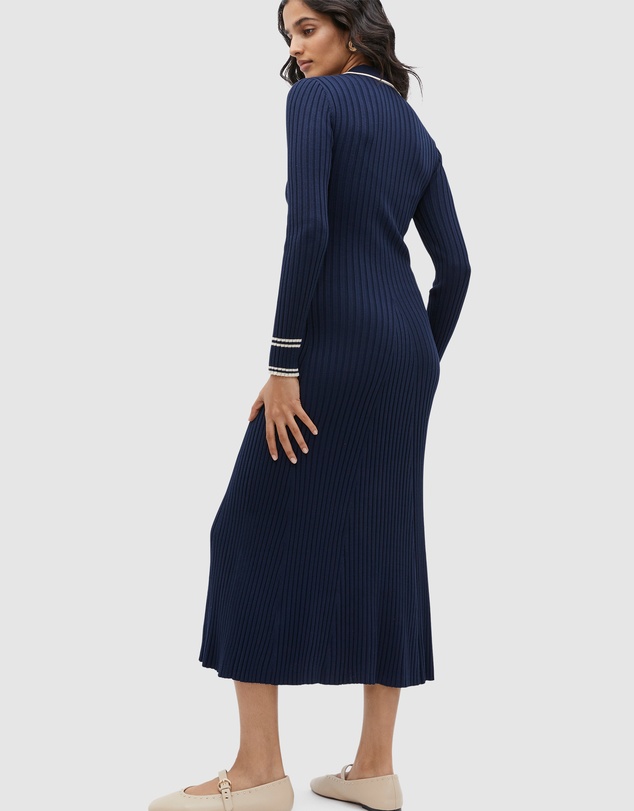 Seed Heritage - Polo Tipping Knit Midi Dress