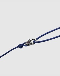 Nialaya Jewellery - Navy Wrap-Around String Bracelet with Sterling Silver Lock
