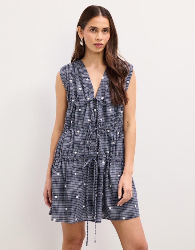 The Fated - Macey Tie Front Mini Dress