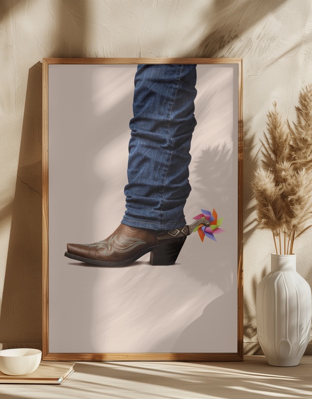 Olive et Oriel - Not Serious Cowboy by Artem Pozdniakov Art Print
