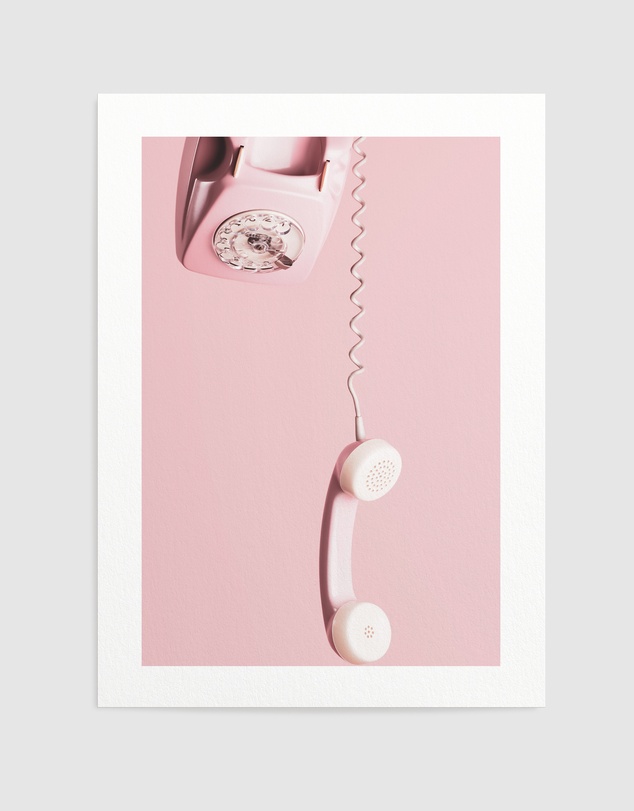 Olive et Oriel - Pink Telephone Art Print