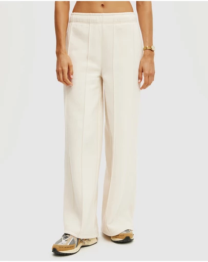 Cotton On Body Active - Plush Wide Leg Pintuck Trackpants