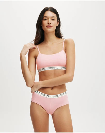 Cotton On Body - Branded Cotton Scoop Bralette