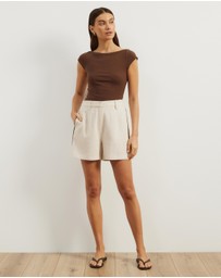 Atmos&Here - Rio Linen Blend Detail Shorts