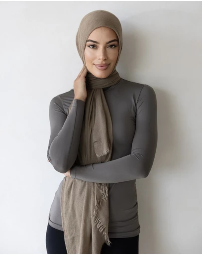Mod Squad - Luxe Rayon Hijab Frayed Edge - MINK 16