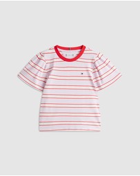 Tommy Hilfiger - Girls Stripe Relaxed Jersey Crew Neck Top - Kids