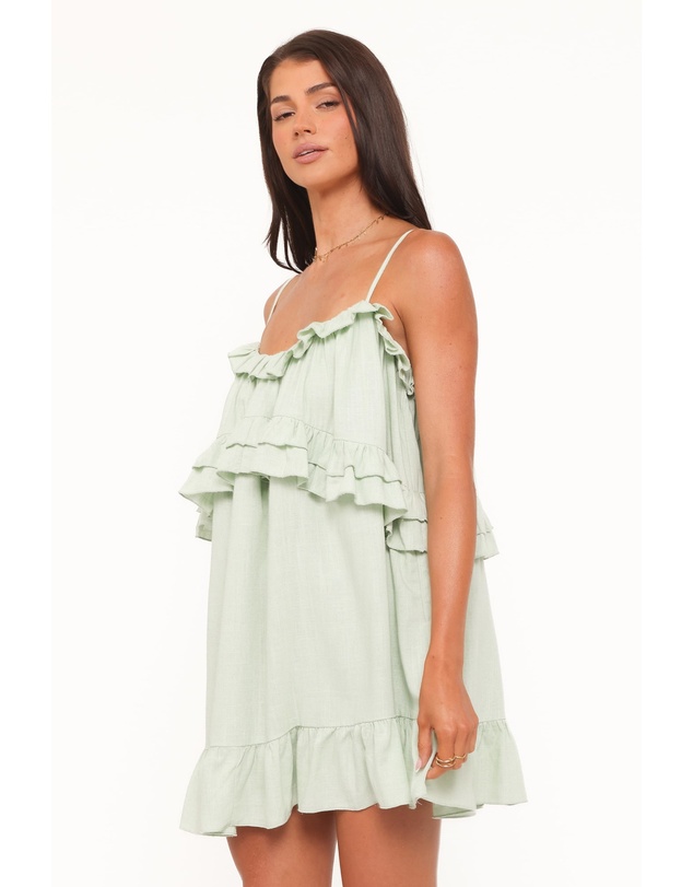 Petal & Pup - Angie Ruffle Mini Dress - Jade