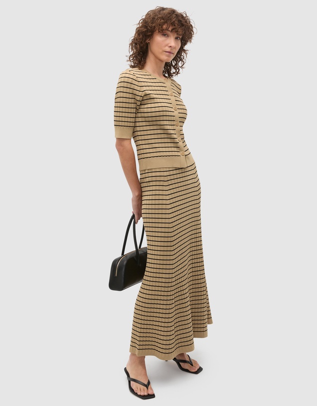 Seed Heritage - Crepe Knit Stripe Skirt