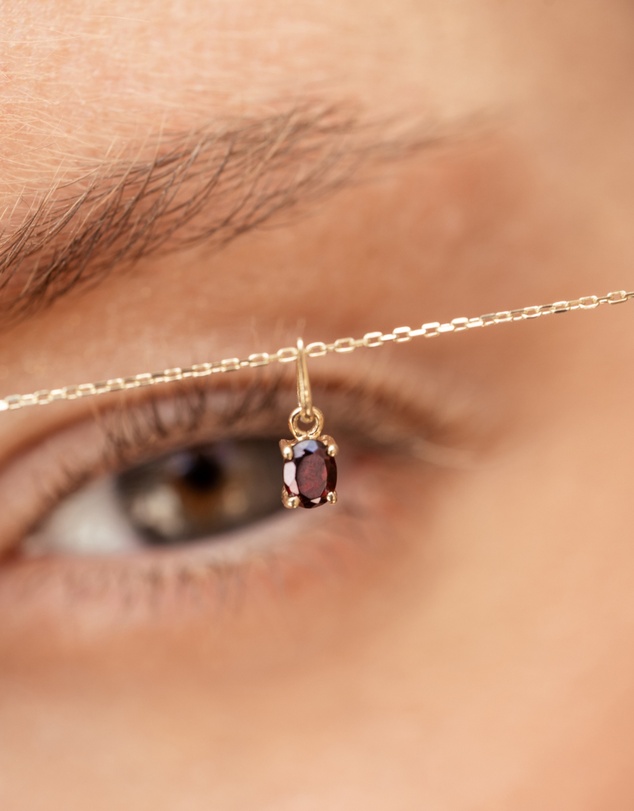Luna Rae - Solid Gold - Garnet Necklace