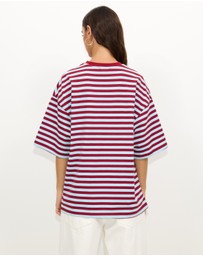 Dazie - Nostalgia Stripe Oversized Boyfriend Tee