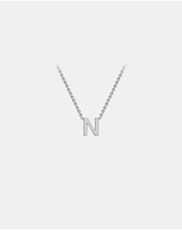 Zoe Olivia - 9K White Gold Initial N Necklace