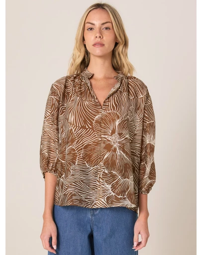 Fate + Becker - Tallulah Split Neck Blouse