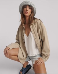 ONE TEASPOON - Studded Heart Faux Leather Daria Jacket - Stone