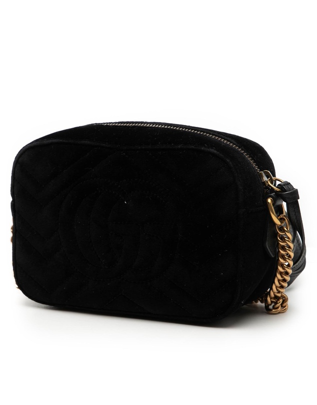Pre-Loved by Azura Reborn - Pre-Loved Mini GG Marmont Crystal Embellished Matelasse Velvet Crossbody