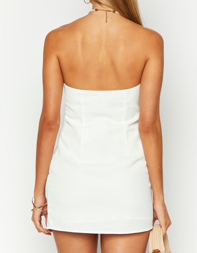 Beginning Boutique - Lauren White Strapless Mini Dress