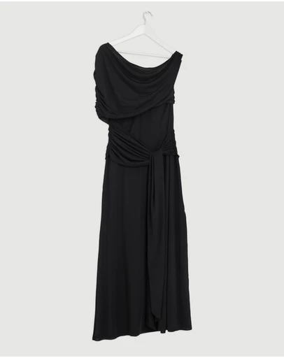 Revibe - Repaired CHANCERY Margot One Shoulder Drape Maxi Dress - AU 18