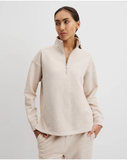 Country Road - Australian Good Earth Cotton Zip Neck Sweat