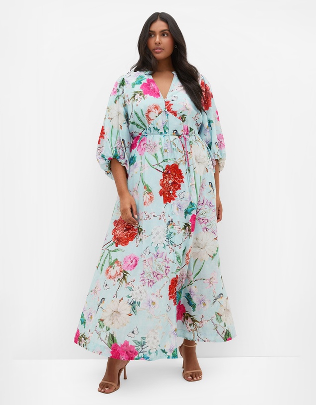 City Chic - Flora Print Cotton Maxi Dress