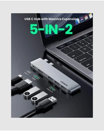 Ugreen - UGREEN 5-in-2 USB C Hub for MacBook Pro Air