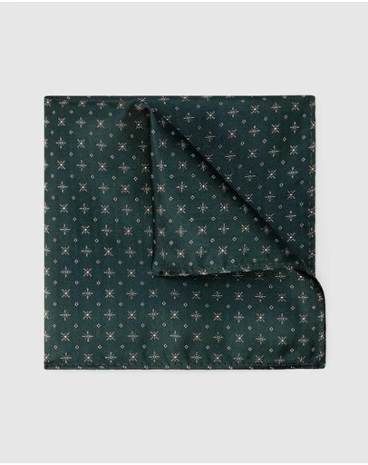 Politix - Geo Jacquard Silk Pocket Square