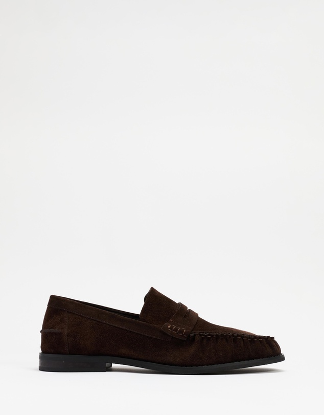 AERE - Suede Penny Loafers - Men's
