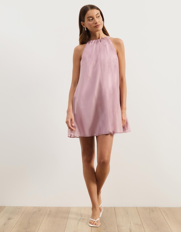 Atmos&Here - Paloma Voile Cut Away Tie Mini Dress