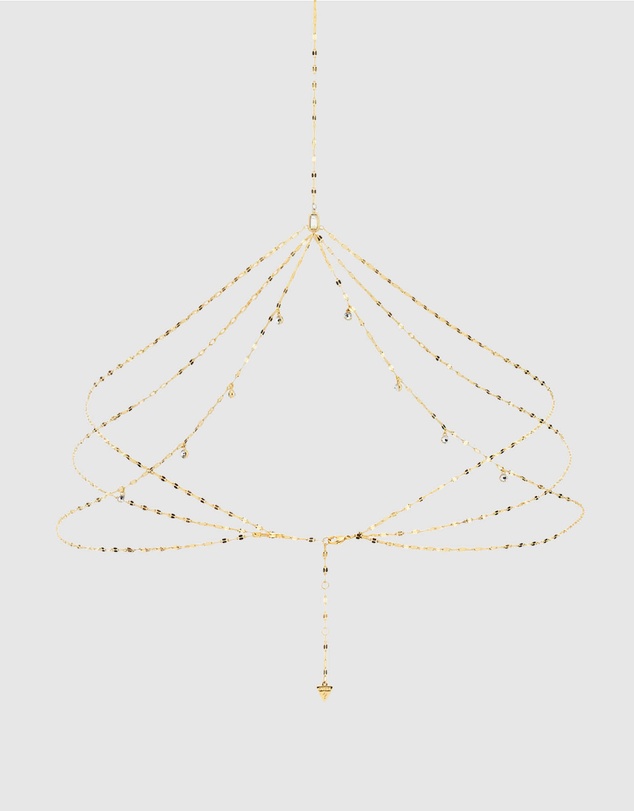 GUESS - Gold-Tone Hashtag Guess Body Chain