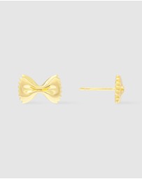 Wanderlust + Co - Bow Tie Pasta Gold Stud Earrings